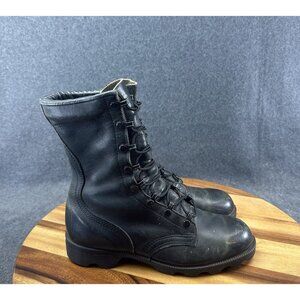 Vintage RO Search Black Leather Military US Army Combat Boots Mens 5.5 R